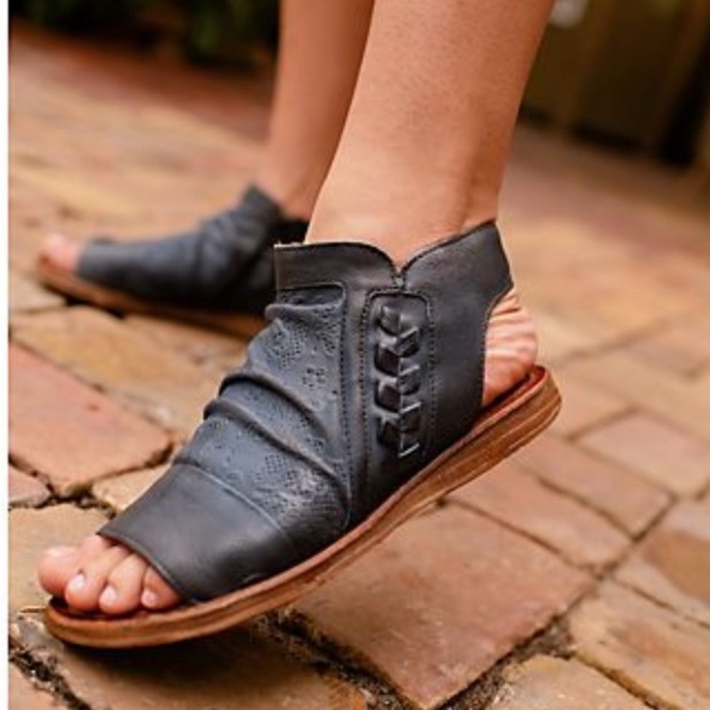 Miz Mooz Leather Ruched Sandals - Flaire